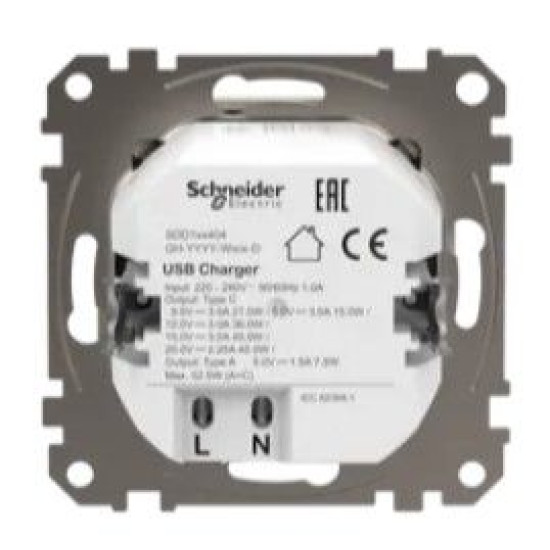 Розетка USB Schneider Electric Sedna Design & Elements A+C 3A 45Вт береза SDD180404