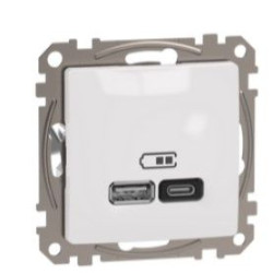 Розетка USB Schneider Electric Sedna Design & Elements A+C 3A 45Вт біла SDD111404