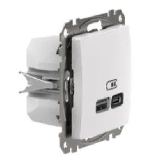 Розетка USB Schneider Electric Sedna Design & Elements A+C 3A 45Вт біла SDD111404