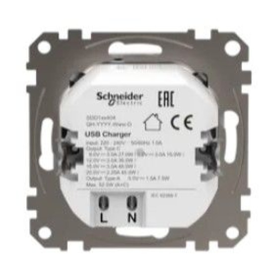 Розетка USB Schneider Electric Sedna Design & Elements A+C 3A 45Вт біла SDD111404