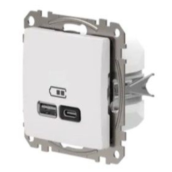 Розетка USB Schneider Electric Sedna Design & Elements A+C 3A 45Вт біла SDD111404