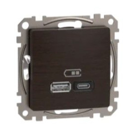 Розетка USB Schneider Electric Sedna Design & Elements A+C 3A 45Вт венге SDD181404