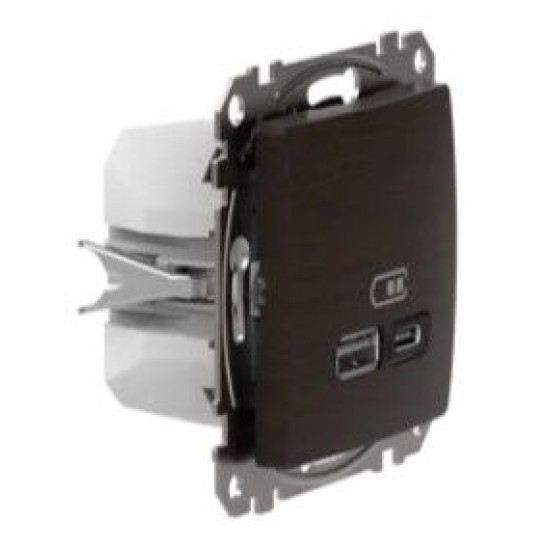 Розетка USB Schneider Electric Sedna Design & Elements A+C 3A 45Вт венге SDD181404