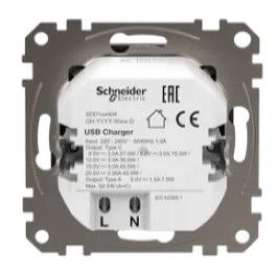 Розетка USB Schneider Electric Sedna Design & Elements A+C 3A 45Вт венге SDD181404