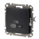 Розетка USB Schneider Electric Sedna Design & Elements A+C 3A 45Вт чорна SDD114404