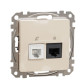 Телефонна/комп'ютерна розетка Schneider Electric Sedna Design & Elements RJ11+RJ45 кат. 6 UTP бежева SDD112468