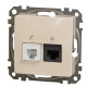 Телефонна/комп'ютерна розетка Schneider Electric Sedna Design & Elements RJ11+RJ45 кат. 6 UTP бежева SDD112468