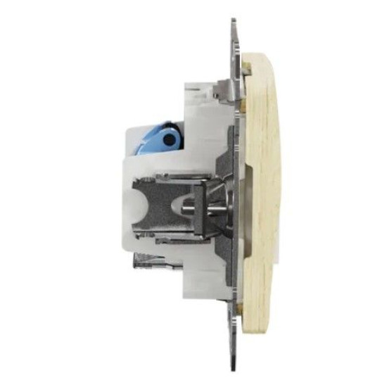 Телефонна/комп'ютерна розетка Schneider Electric Sedna Design & Elements RJ11+RJ45 кат. 6 UTP береза SDD180468