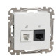 Телефонна/комп'ютерна розетка Schneider Electric Sedna Design & Elements RJ11+RJ45 кат. 6 UTP біла SDD111468