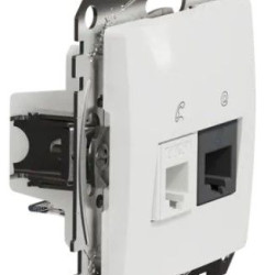 Телефонна/комп'ютерна розетка Schneider Electric Sedna Design & Elements RJ11+RJ45 кат. 6 UTP біла SDD111468