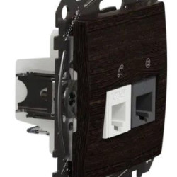 Телефонна/комп'ютерна розетка Schneider Electric Sedna Design & Elements RJ11+RJ45 кат. 6 UTP венге SDD181468