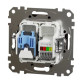 Телефонна/комп'ютерна розетка Schneider Electric Sedna Design & Elements RJ11+RJ45 кат. 6 UTP венге SDD181468