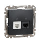 Телефонна/комп'ютерна розетка Schneider Electric Sedna Design & Elements RJ11+RJ45 кат. 6 UTP чорна SDD114468