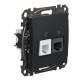 Телефонна/комп'ютерна розетка Schneider Electric Sedna Design & Elements RJ11+RJ45 кат. 6 UTP чорна SDD114468