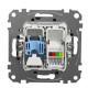 Телефонна/комп'ютерна розетка Schneider Electric Sedna Design & Elements RJ11+RJ45 кат. 6 UTP чорна SDD114468