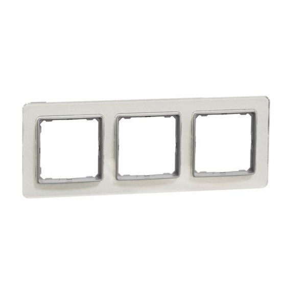 Трипостова рамка Schneider Electric Sedna Elements штучне біле скло SDD360803