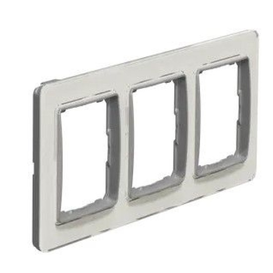 Трипостова рамка Schneider Electric Sedna Elements штучне біле скло SDD360803