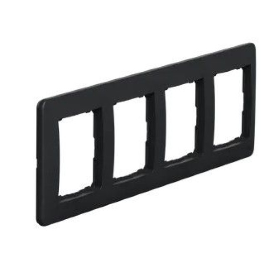 Чотирьохпостова рамка Schneider Electric Sedna Design чорна SDD314804