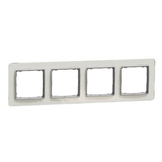 Чотирьохпостова рамка Schneider Electric Sedna Elements штучне біле скло SDD360804