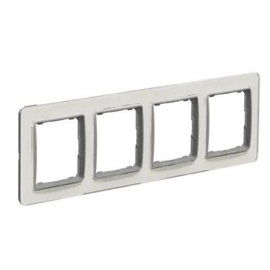 Чотирьохпостова рамка Schneider Electric Sedna Elements штучне біле скло SDD360804