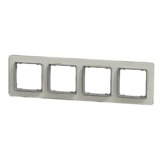 Чотирьохпостова рамка Schneider Electric Sedna Elements штучне біле скло SDD360804