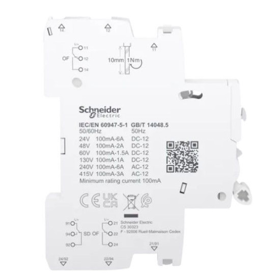 Допоміжний контакт Schneider Electric Acti9 iSD+OF від 100мА до 6А