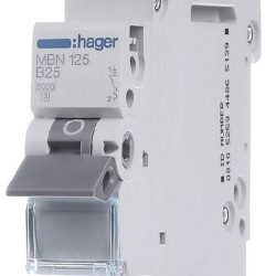 Автоматичний вимикач Hager MBN125 6кА B 25A 1P