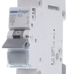 Автоматичний вимикач Hager MBN163 6кА B 63A 1P
