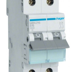 Автоматичний вимикач Hager MBN216 6кА B 16A 2P