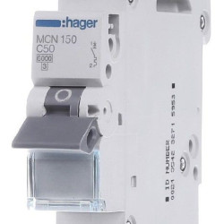 Автоматичний вимикач Hager MCN150 6кА C 50A 1P