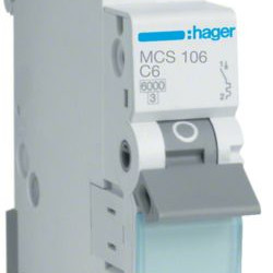 Автоматичний вимикач Hager MCS106 QC 6кА C 6A 1P