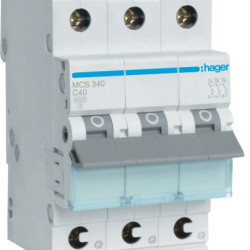Автоматичний вимикач Hager MCS340 QC 6кА C 40A 3P