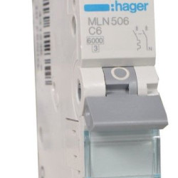 Автоматичний вимикач Hager MLN506 6кА C 6A 1P+N