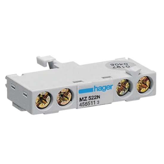 Додатковий контакт Hager MZ522N 1НВ 1А 230В/400В 0,5М