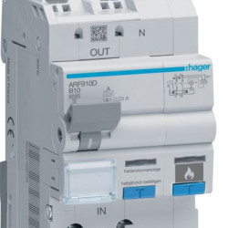 Дифавтомат з дуговим захистом AFDD Hager ARF910D B 10A 1P+N