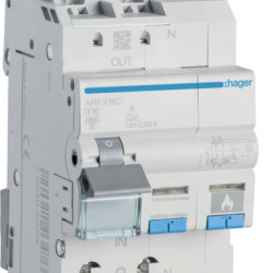 Дифавтомат з дуговим захистом AFDD Hager ARF916D B 16A 1P+N