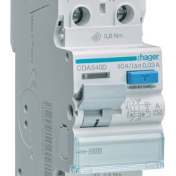 ПЗВ Hager CDA540D 2P 10кА 40A 30мА A