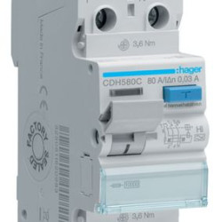 ПЗВ Hager CDH580C 2P 10кА 80A 30мА A-Hi