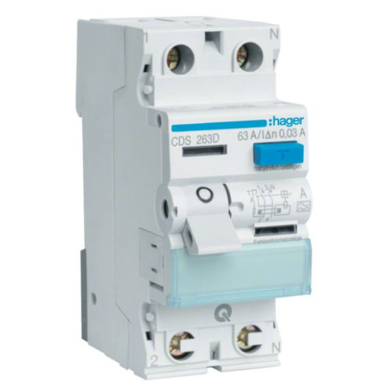 ПЗВ Hager CDS263D QC 2P 63A 30мА A