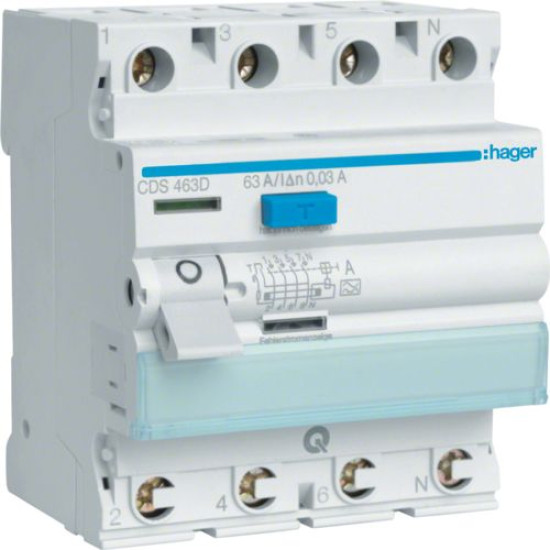 ПЗВ Hager CDS463D QC 4P 63A 30мА A