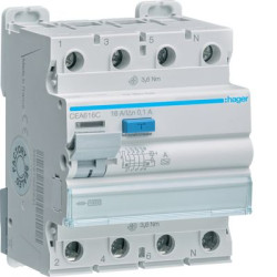 ПЗВ Hager CEA616C 4P 10кА 16A 100мА A