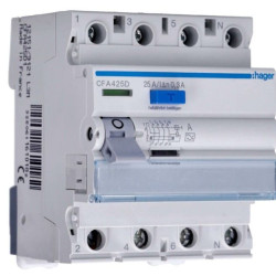 ПЗВ Hager CFA425D 4P 6кА 25A 300мА A