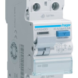 ПЗВ Hager CFA540D 2P 10кА 40A 300мА A