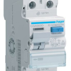 ПЗВ Hager CGA563D 2P 10кА 63A 500мА A
