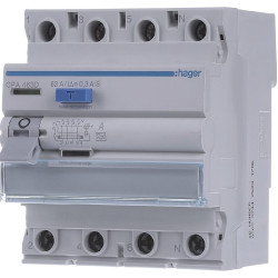 ПЗВ Hager CPA463D 4P 6кА 63A 300мА A S