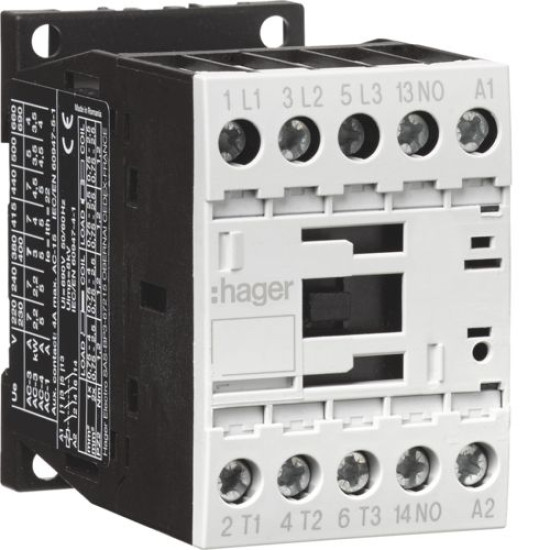 Корпусний контактор Hager EV00710D 3P 7А 24В АС 1НВ AC-3