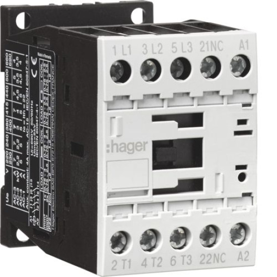 Корпусний контактор Hager EV01501C 3P 15,5А 230В АС 1НЗ AC-3