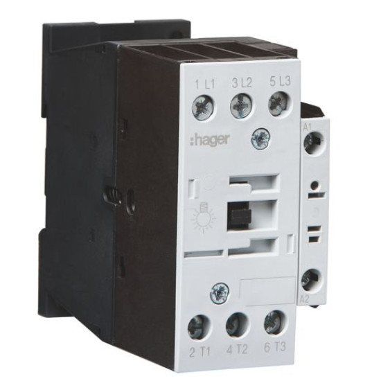 Корпусний контактор Hager EVL027D 3P 27А 24В АС AC-5b
