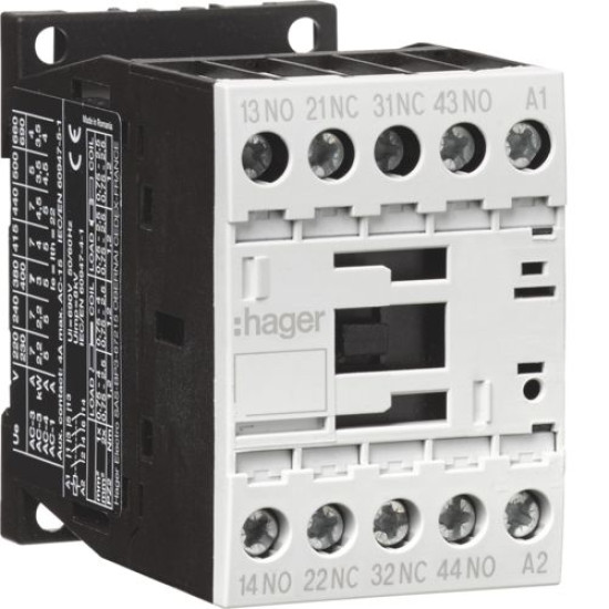 Корпусний контактор Hager EVR00422C 4P 4А 230В АС 2НВ+2НЗ AC-15
