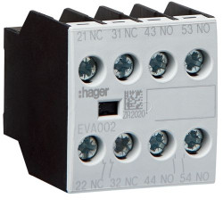 Додатковий контакт Hager EVA002 2НВ+2НЗ для EV007-10…EV038-10 EVN022…EVN045 EVL014…EVL027